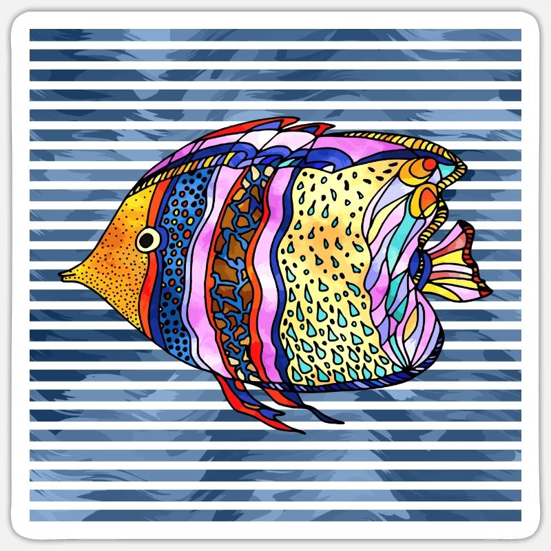 Fisch - Sticker Größe S (10 x 10 cm) - Mattweiß