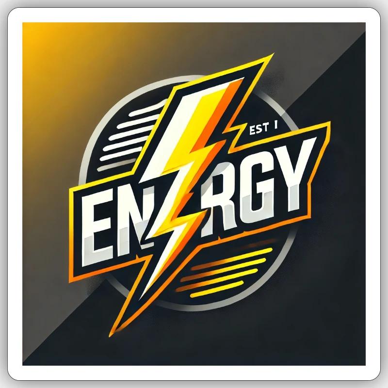 Énergie : Design dynamique avec éclairage Sticker taille S (10 x 10 cm)