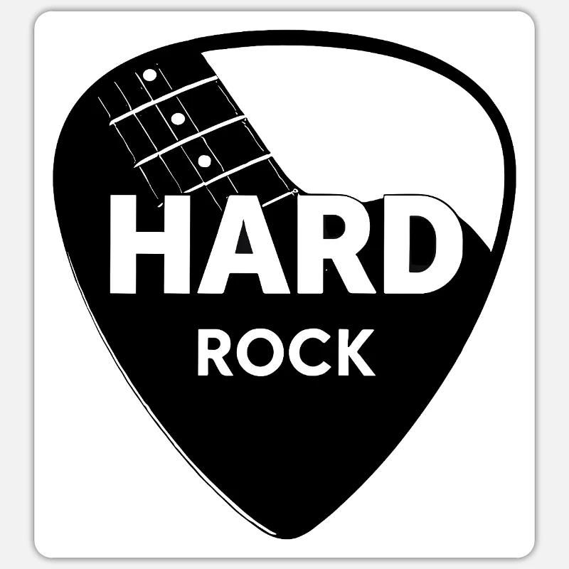 Plettro per chitarra Hard Rock - Sticker formato S (10 x 10 cm) - bianco opaco