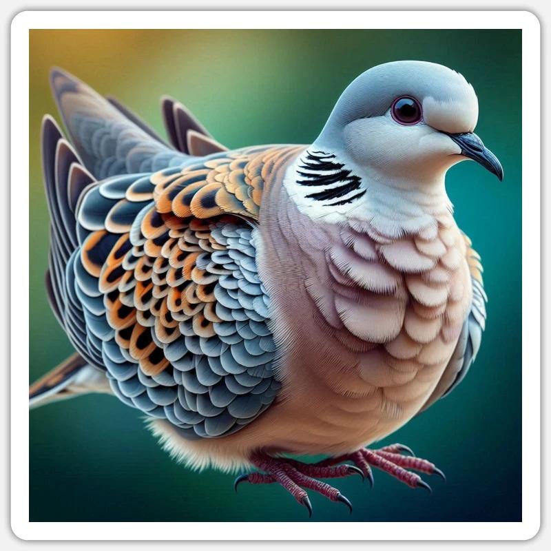 Turtle Dove - Sticker size S (10 x 10 cm) - white matte