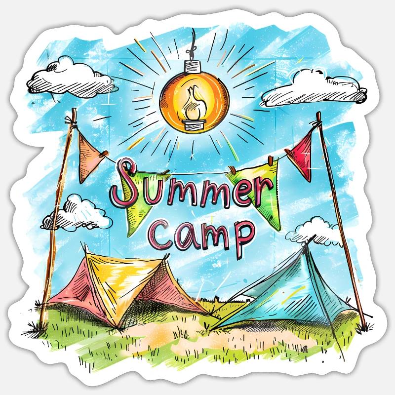 summer camp - Sticker size S (10 x 10 cm) - white matte
