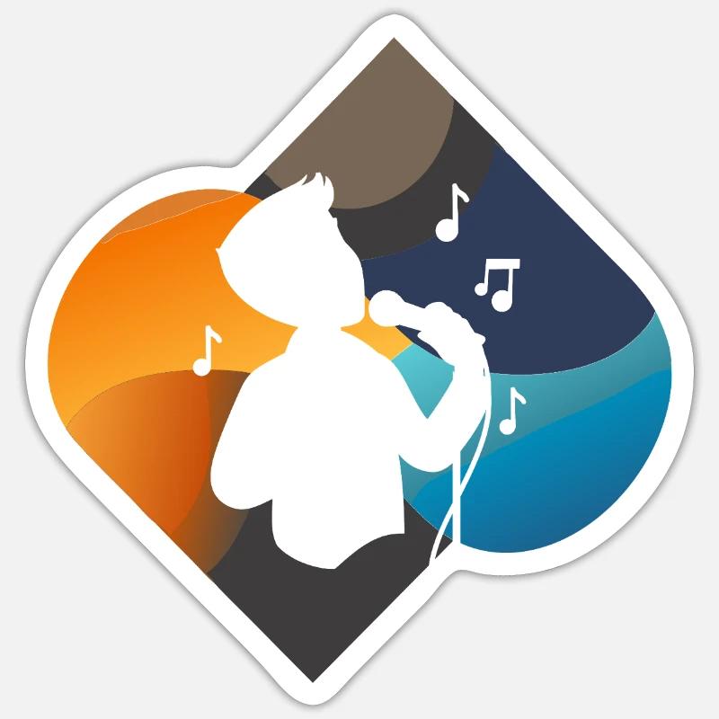Chant, Chant, Jazz - Sticker taille S (10 x 10 cm) - blanc mat