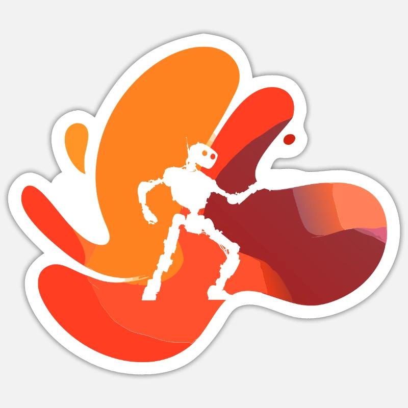 Roboter Robotik - Sticker Größe S (10 x 10 cm) - Mattweiß