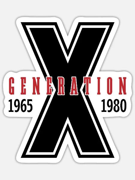 Generation X 1965-1980 - Sticker Größe S (10 x 10 cm) - Mattweiß