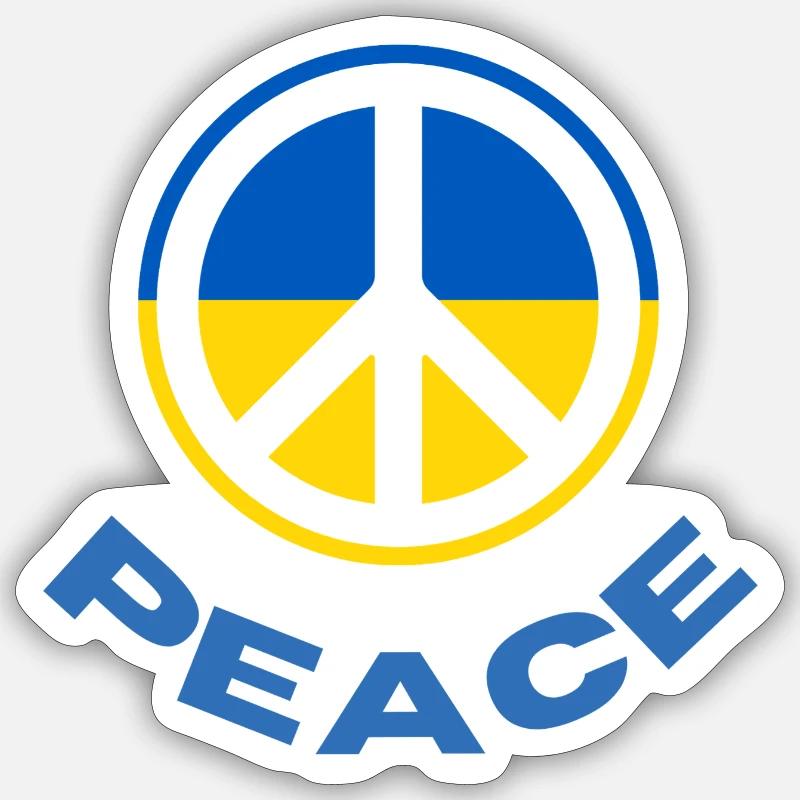 UKR PEACE - Sticker size S (10 x 10 cm) - white matte