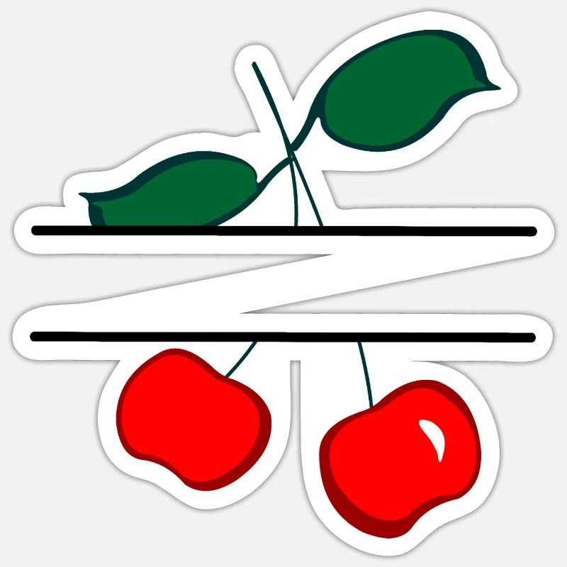 Cherry banner - Sticker size S (10 x 10 cm) - white matte