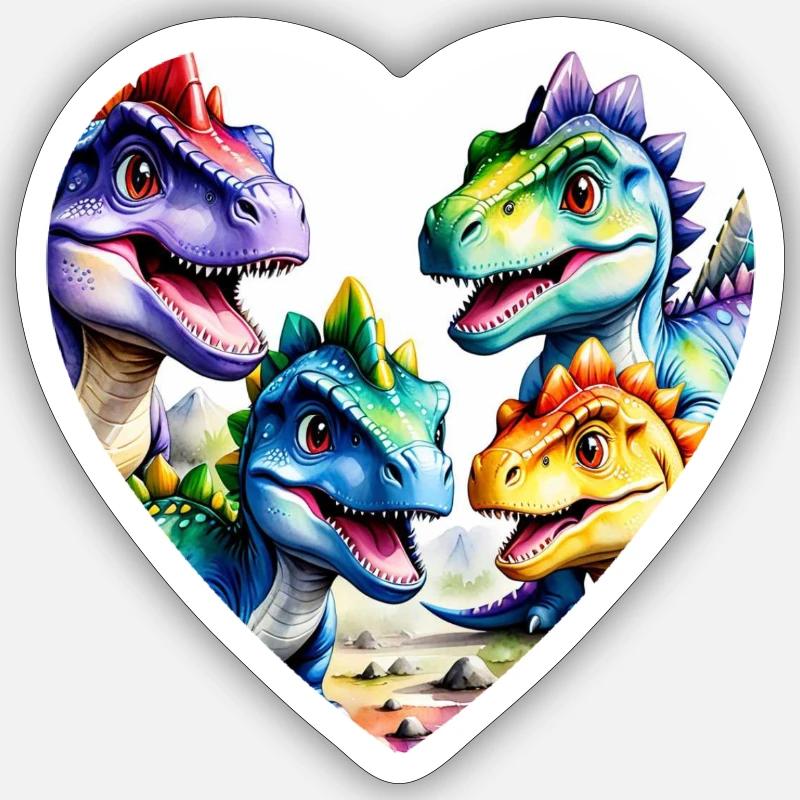 Dinosaurier Bunt Sticker Größe S (10 x 10 cm)