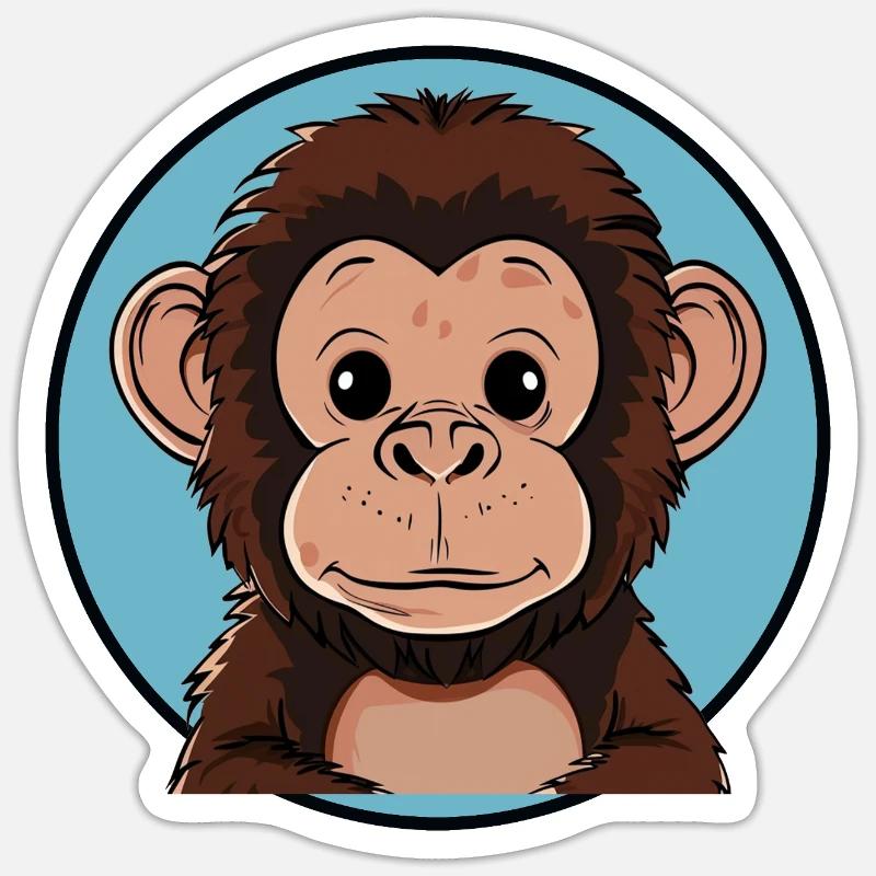 Monkey Monkey - Sticker size S (10 x 10 cm) - white matte