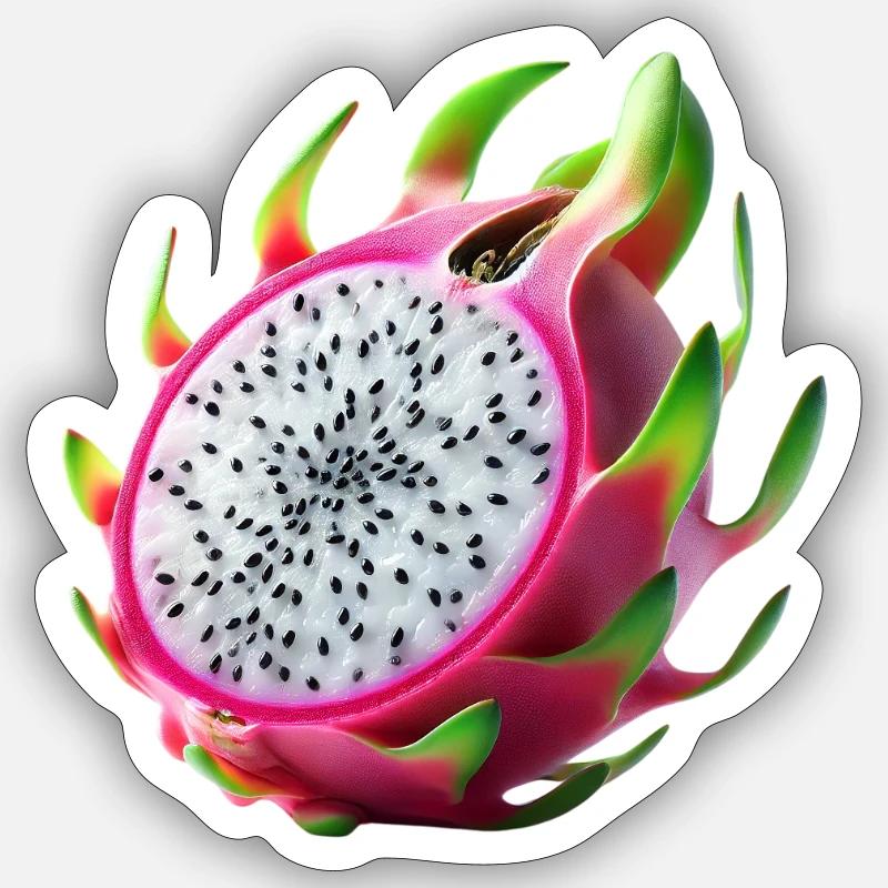 Fruit du dragon – Beauté exotique - Sticker taille S (10 x 10 cm) - blanc mat