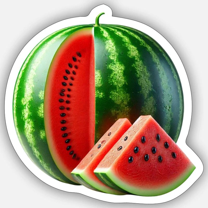 Pastèque - Sticker taille S (10 x 10 cm) - blanc mat