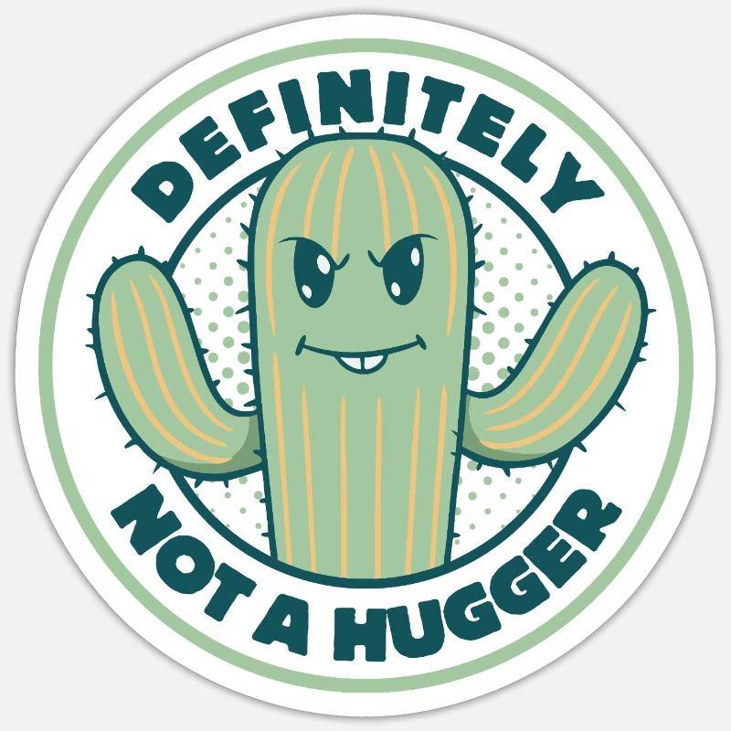 Definitely Not a Hugger Sticker size S (10 x 10 cm)