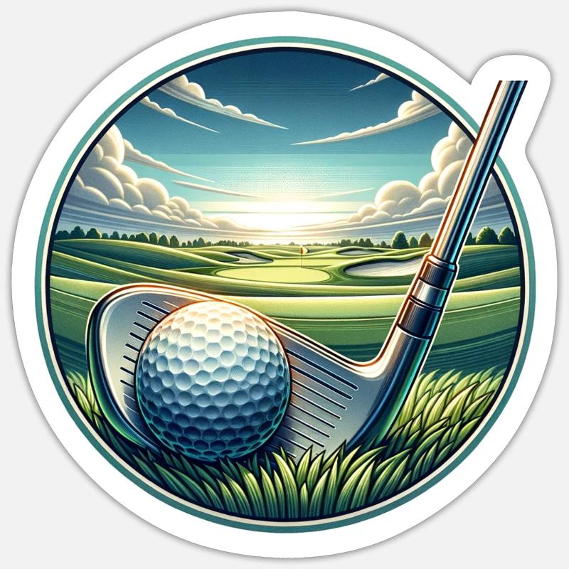 Golfe - Sticker taille S (10 x 10 cm) - blanc mat