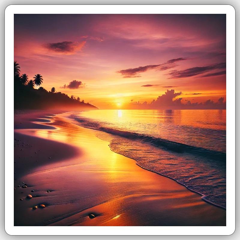 Beach sunset Sticker size S (10 x 10 cm)