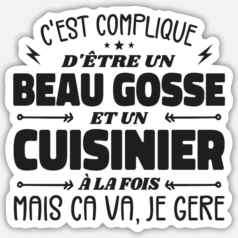 Handsome Man Cook Sticker size S (10 x 10 cm)