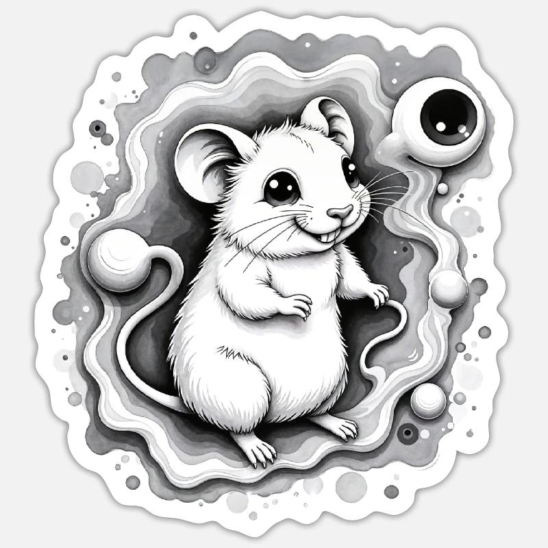 Hamster de l’espace - Sticker taille S (10 x 10 cm) - blanc mat