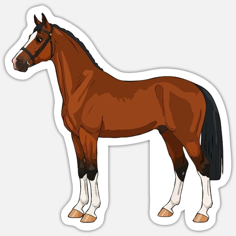 Cheval de Hackney réel - Sticker taille S (10 x 10 cm) - blanc mat