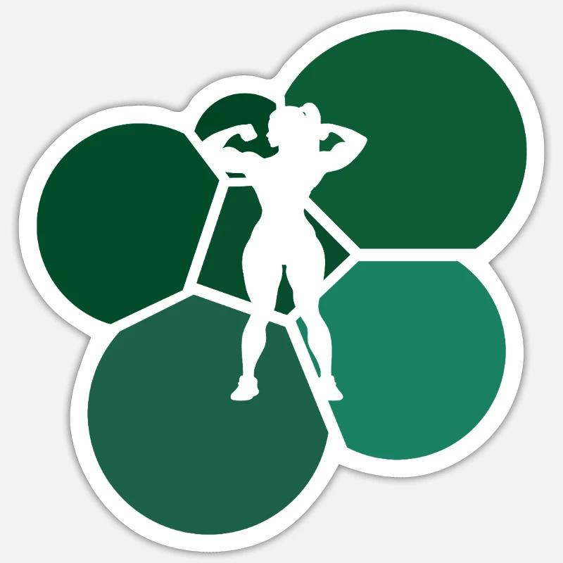 Bodybuilder Musculation Entraînement - Sticker taille S (10 x 10 cm) - blanc mat