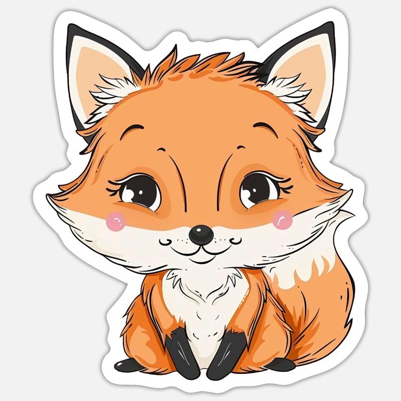 Fuchs Waldtier Sticker Größe S (10 x 10 cm)