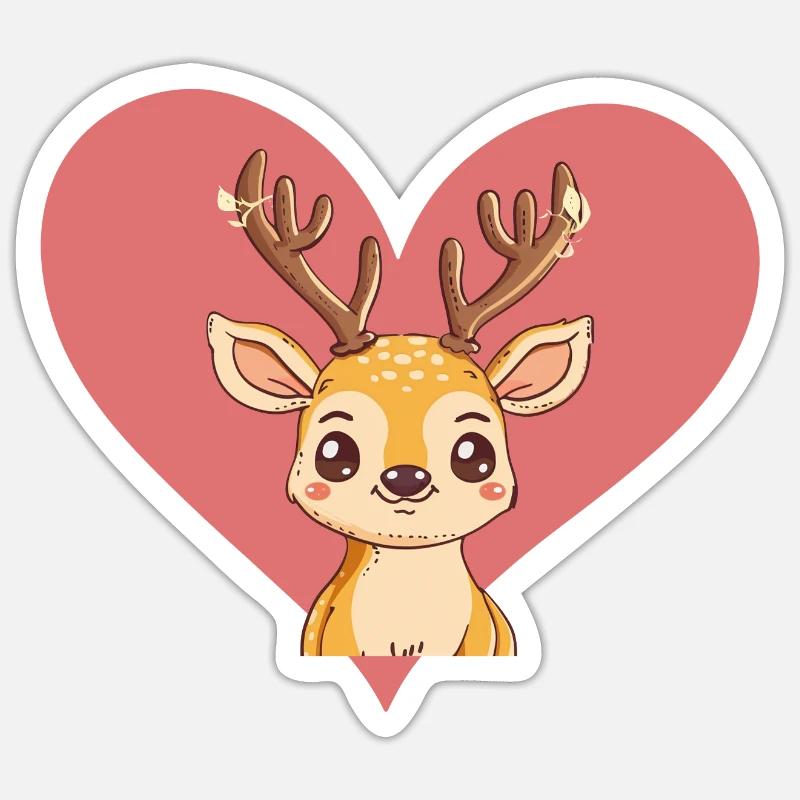 Deer Roe Deer - Sticker size S (10 x 10 cm) - white matte