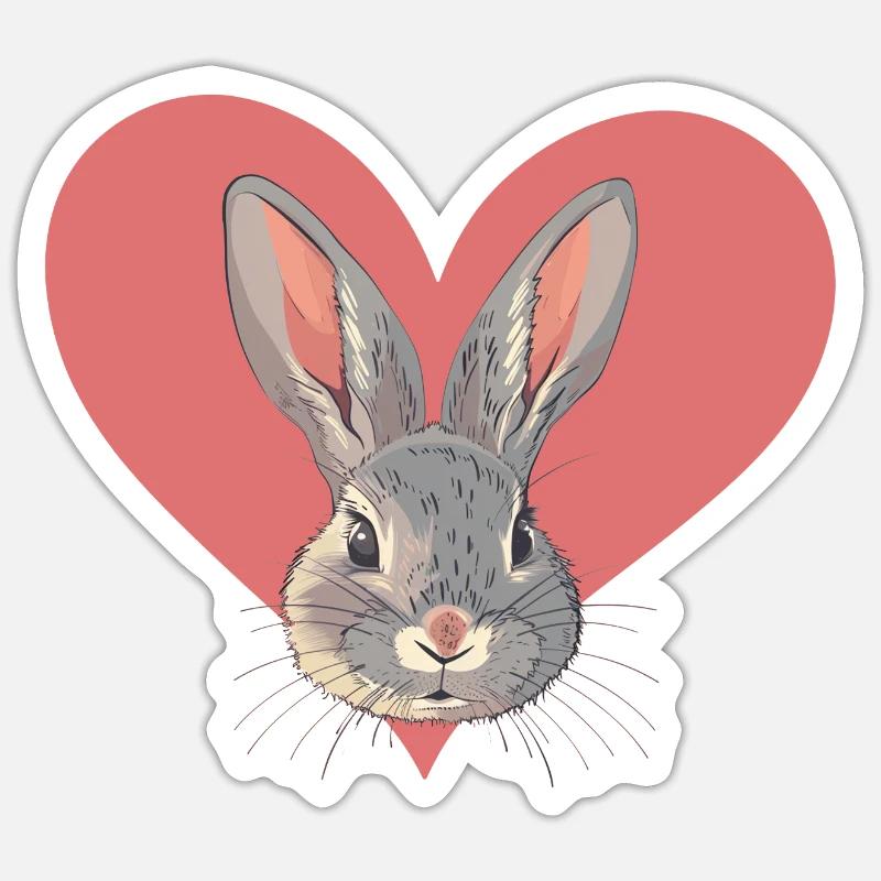 Hase Hasenzahn Osterhase - Sticker Größe S (10 x 10 cm) - Mattweiß