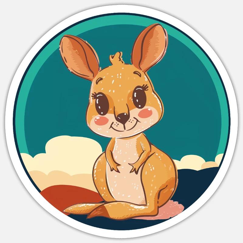 Kaenguru Melbourne Aussie - Sticker size S (10 x 10 cm) - white matte