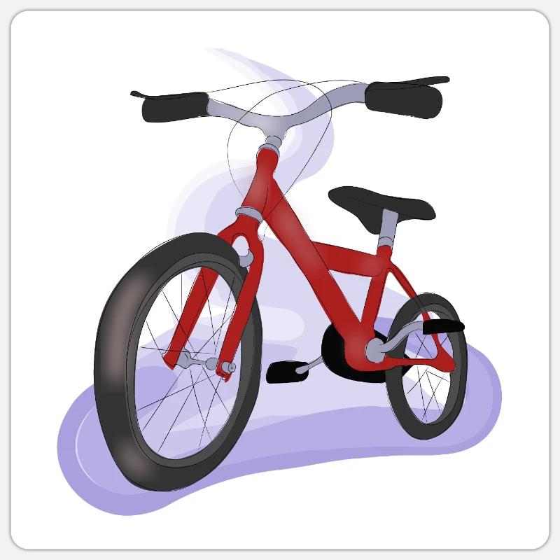 Vélo de couleur rouge Sticker taille S (10 x 10 cm)