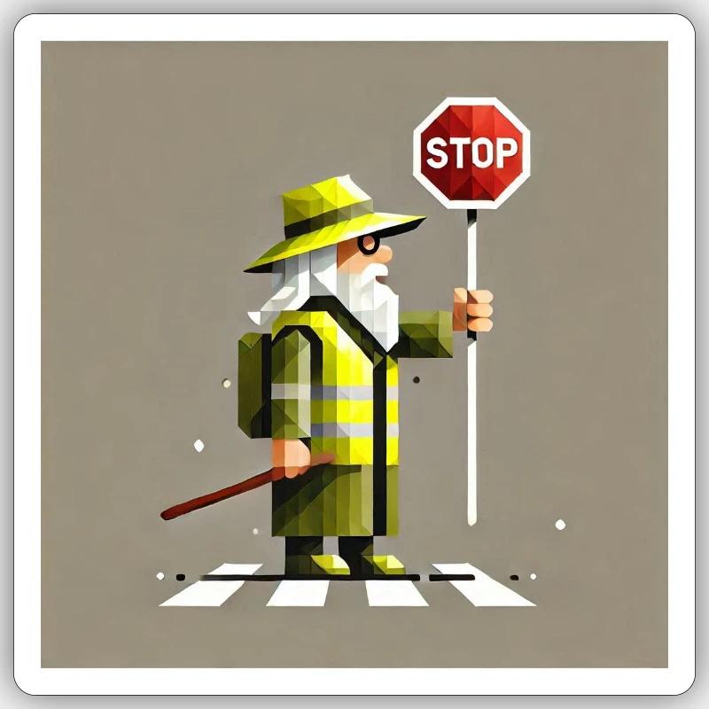 Stop - Not Pass Sticker size S (10 x 10 cm)