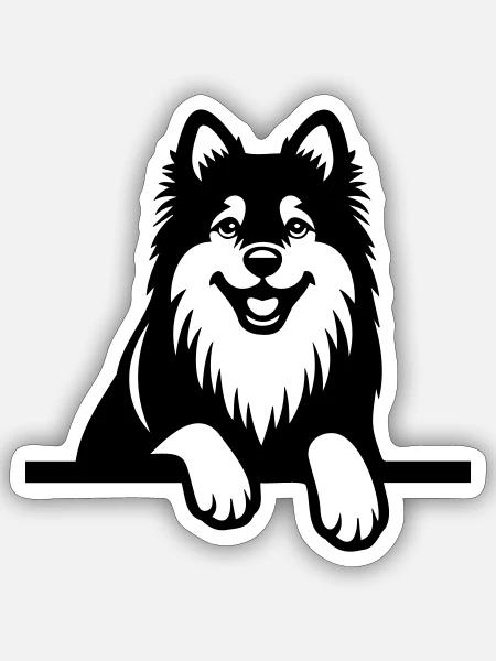 Finnish Lapphund - Sticker Größe S (10 x 10 cm) - Mattweiß