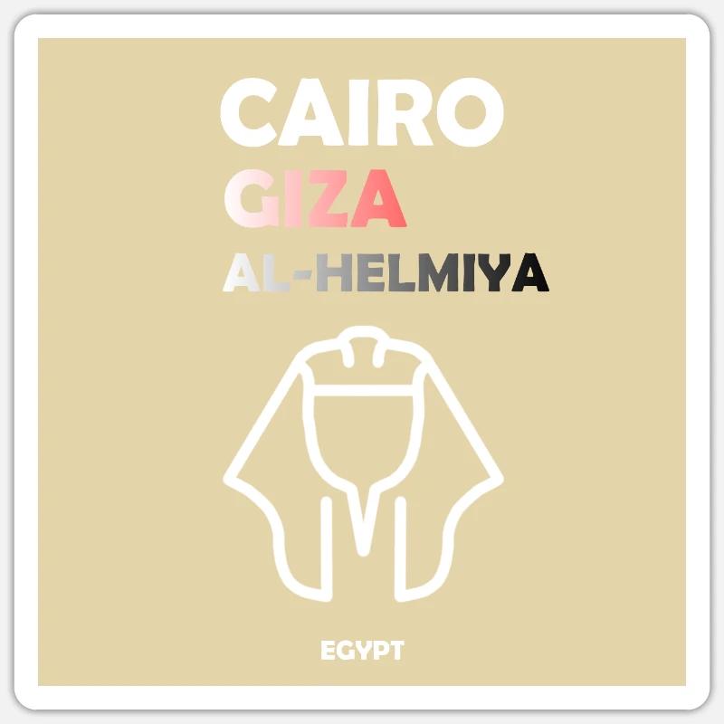 Le Caire, Égypte - Sticker taille S (10 x 10 cm) - blanc mat