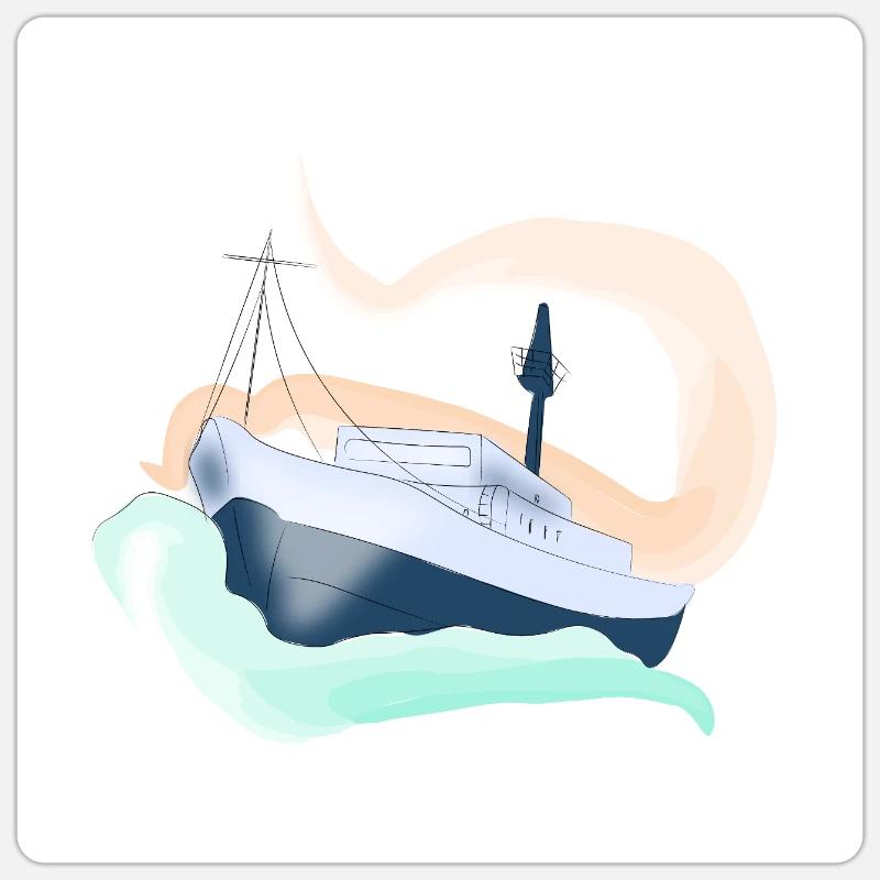 Croisière vacances - Sticker taille S (10 x 10 cm) - blanc mat