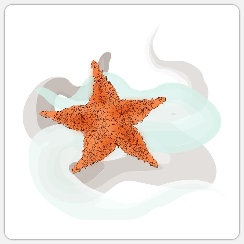 Seestern - Sticker Größe S (10 x 10 cm) - Mattweiß