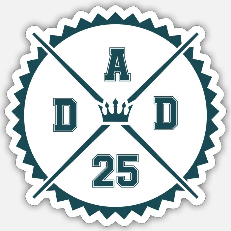 dad 25 - Sticker Größe S (10 x 10 cm) - Mattweiß