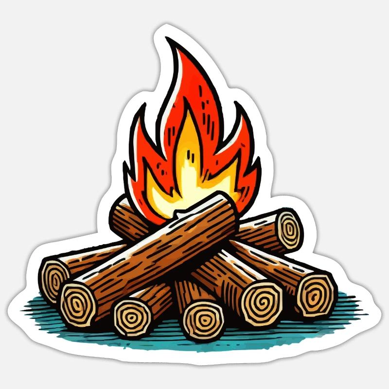 campfire - Sticker size S (10 x 10 cm) - white matte