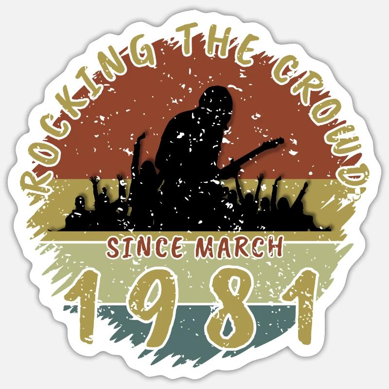 44. Geburtstag Rocking the crowd GIT 03/1981 Sticker Größe S (10 x 10 cm)
