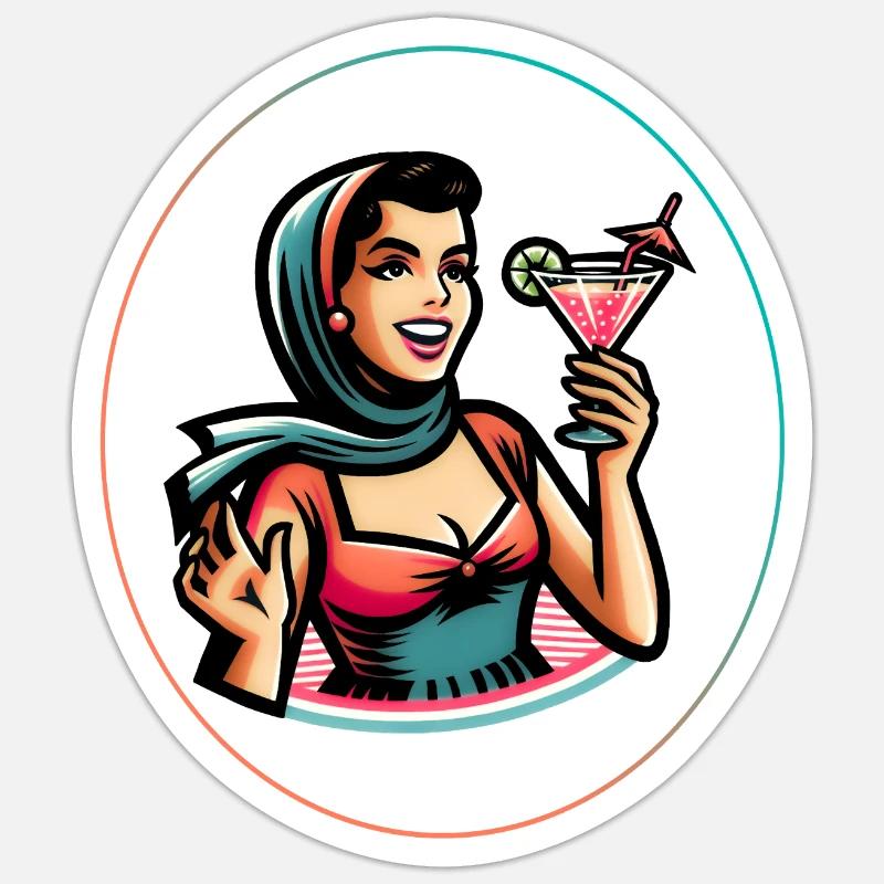 Anni Sessanta Donna - Sticker formato S (10 x 10 cm) - bianco opaco
