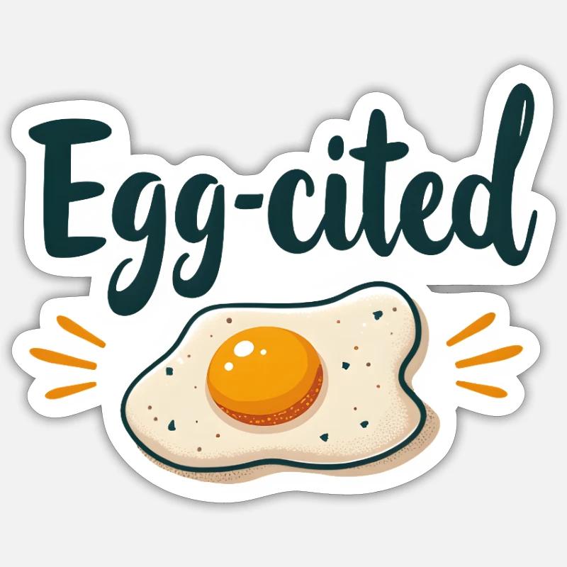 Egg-cited - Sticker size S (10 x 10 cm) - white matte