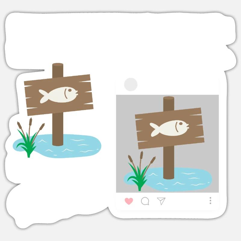 Mon temps libre : 100% pêche Sticker taille S (10 x 10 cm)