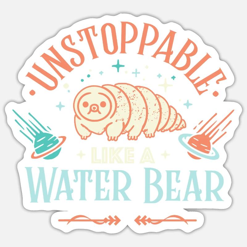 Unstoppable tardigrade - Sticker size S (10 x 10 cm) - white matte