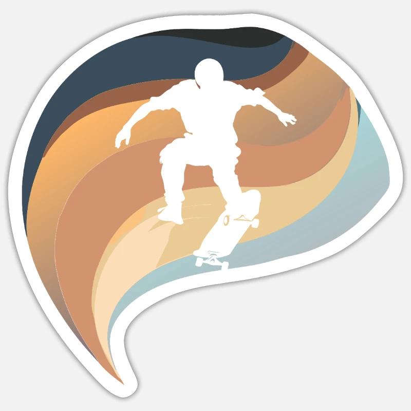 Longboard Boarder Kickflip - Sticker taille S (10 x 10 cm) - blanc mat