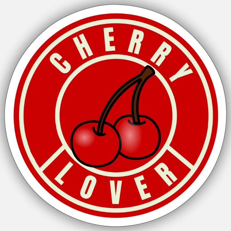 Cherry Lover - Sticker size S (10 x 10 cm) - white matte
