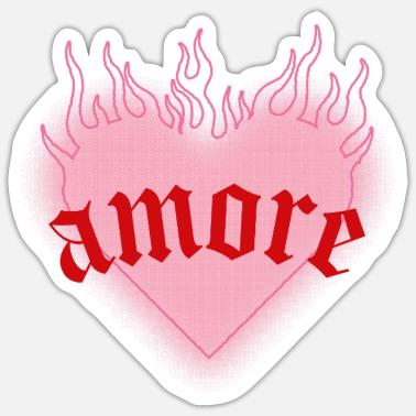 Amor ardiente - Pegatina - blanco mate