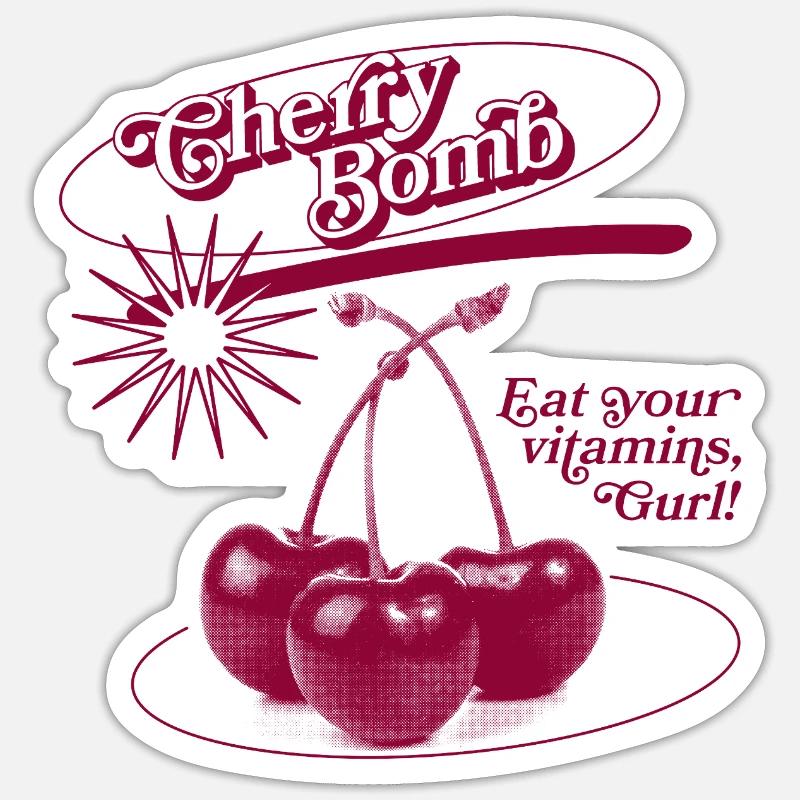 Explosion d’une bombe de cerise Sticker taille S (10 x 10 cm)