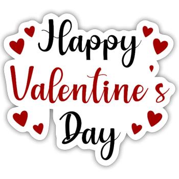 Les designs romantiques de la Saint-Valentin donnent de l’amour - Sticker taille S (10 x 10 cm) - blanc mat - Devant