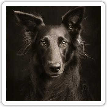 Black Animals - Cool dog - Sticker size S (10 x 10 cm) - white matte - Front