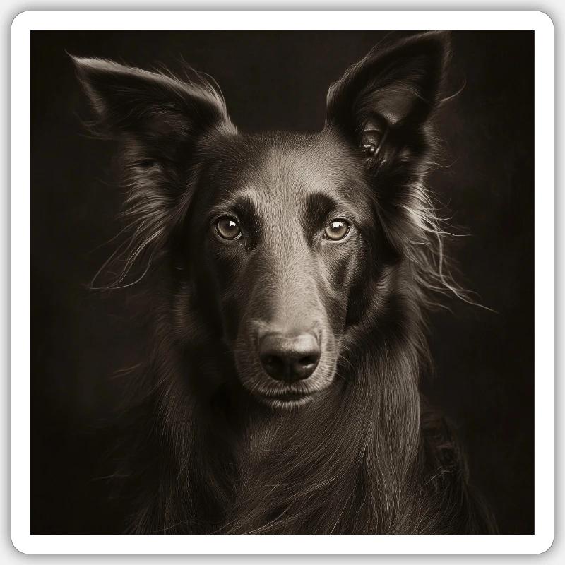 Black Animals - Cool dog - Sticker size S (10 x 10 cm) - white matte