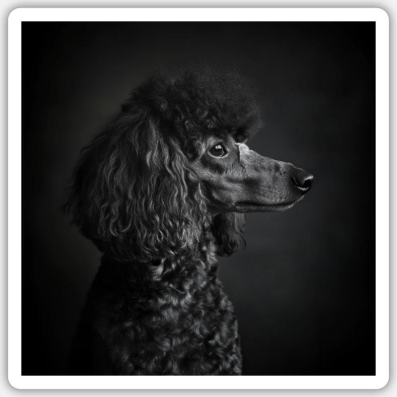 Black Animals - Black Poodle Sticker Größe S (10 x 10 cm)