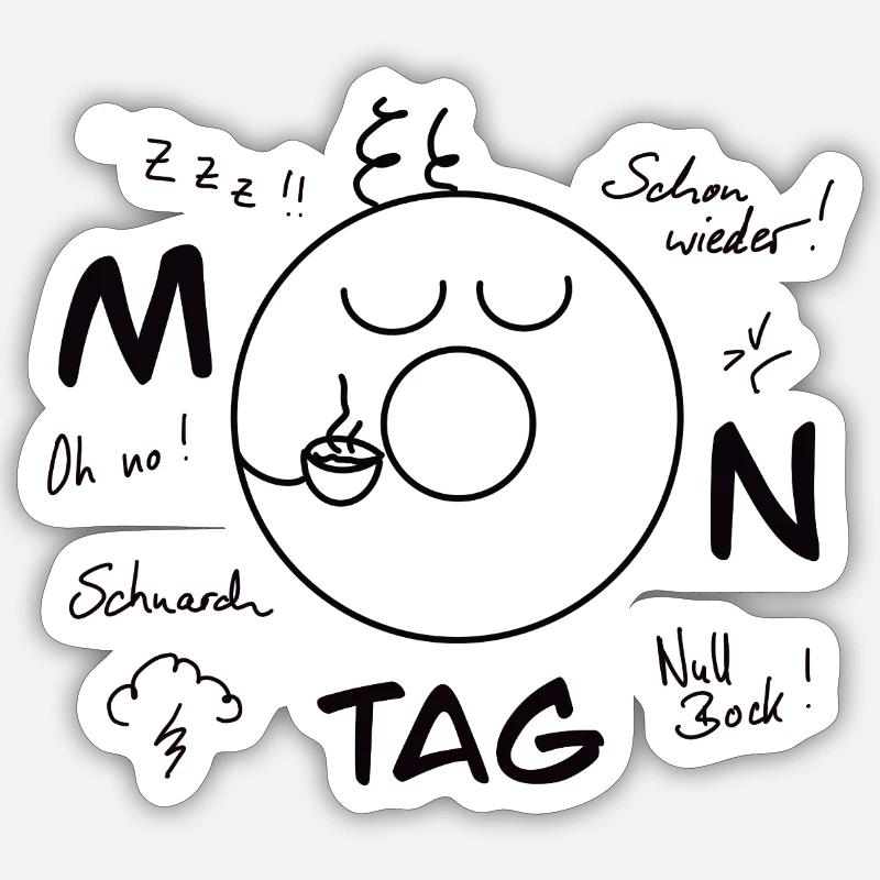 Monday Blues - Sticker size S (10 x 10 cm) - white matte