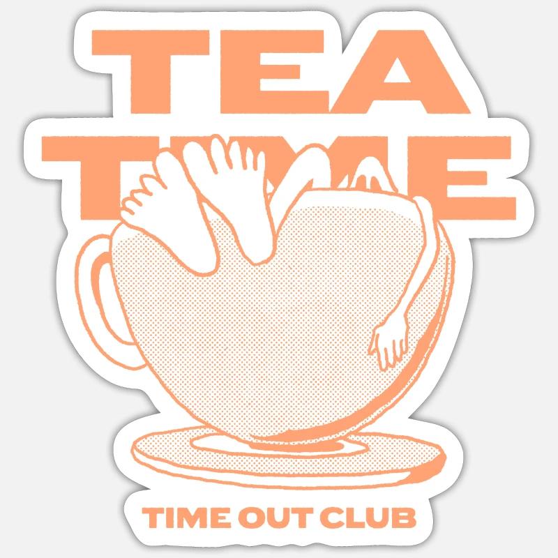 Tea Time – Détente - Sticker taille S (10 x 10 cm) - blanc mat