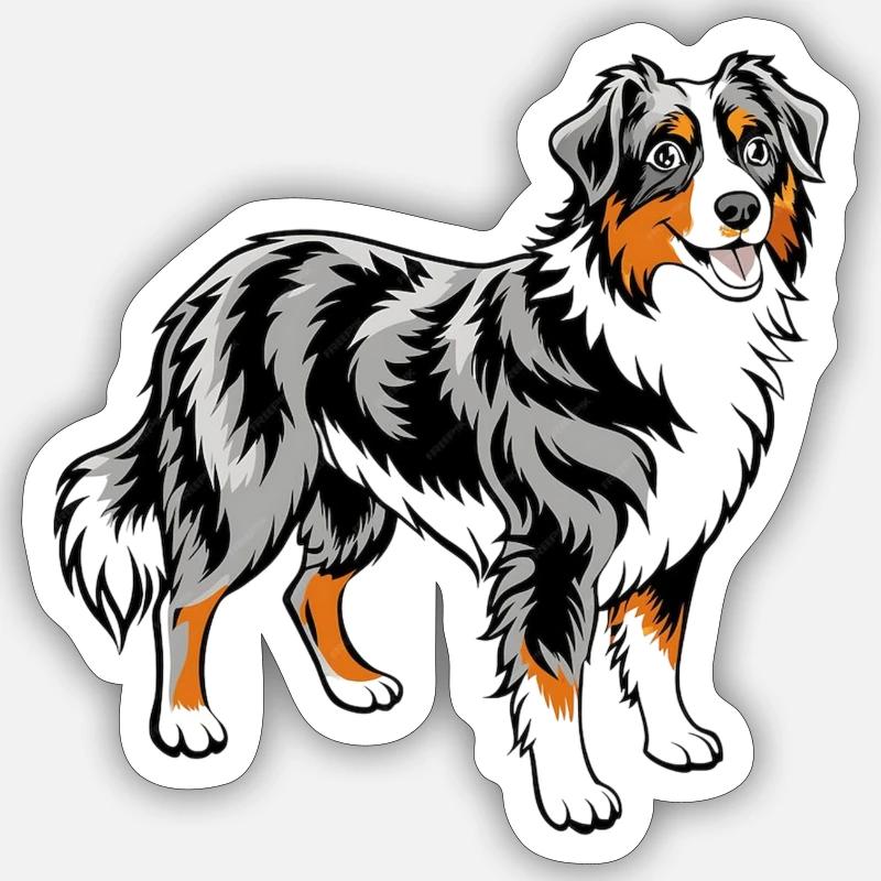 Australischer Schäferhund Sticker Größe S (10 x 10 cm)