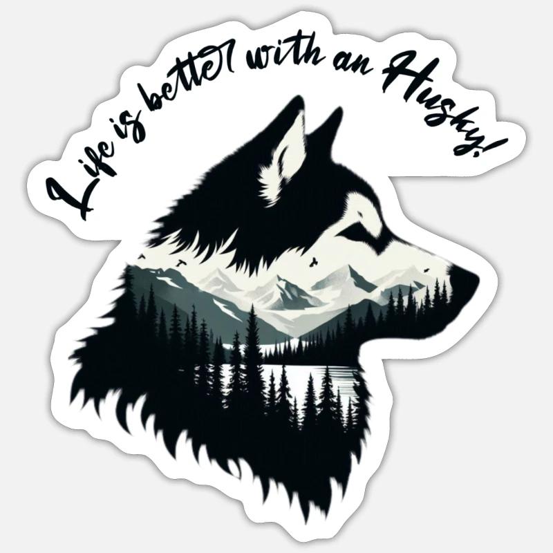 Husky - Sticker size S (10 x 10 cm) - white matte